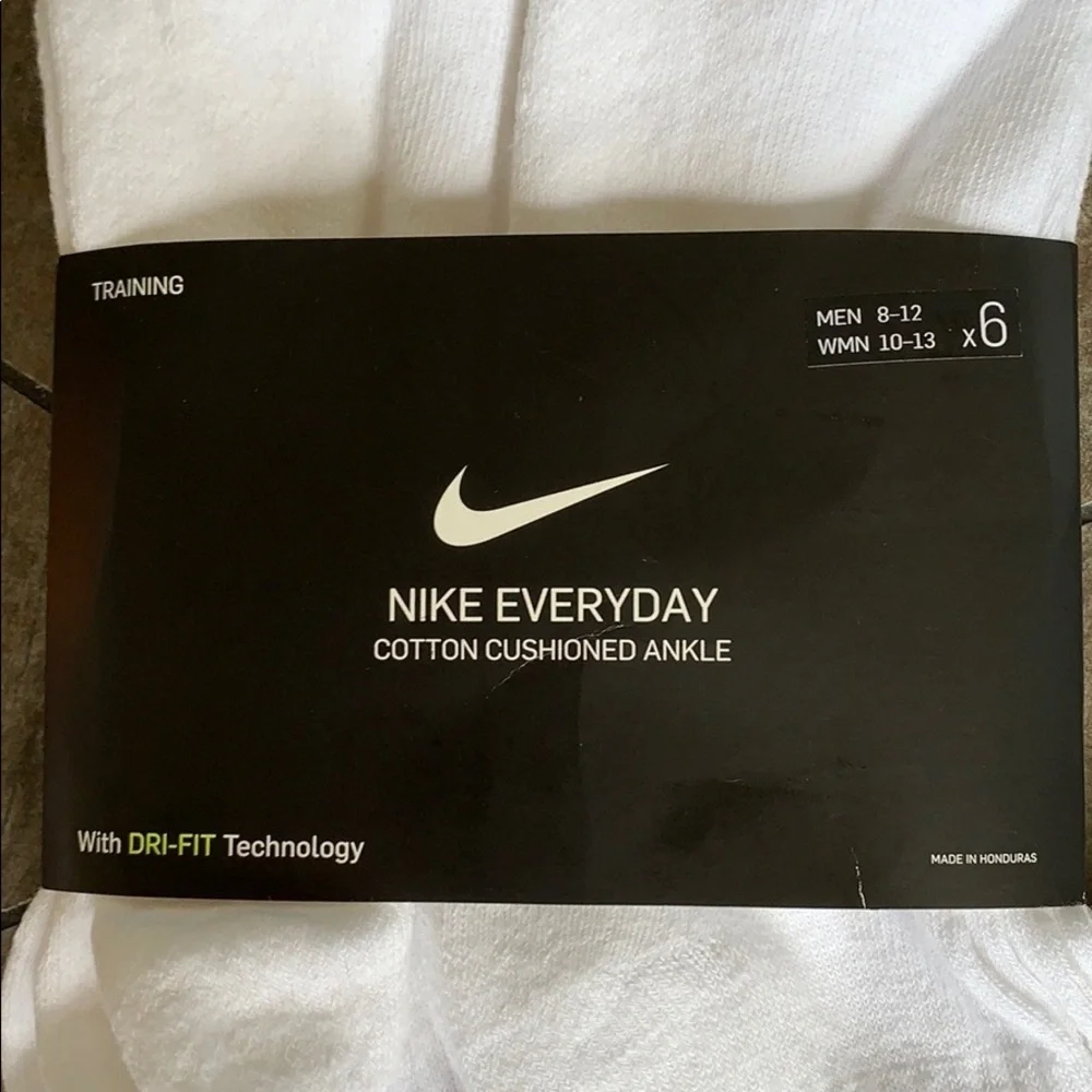NIKE EVERYDAY COTTON CUSHIONED ANKLE 6 pairs socks